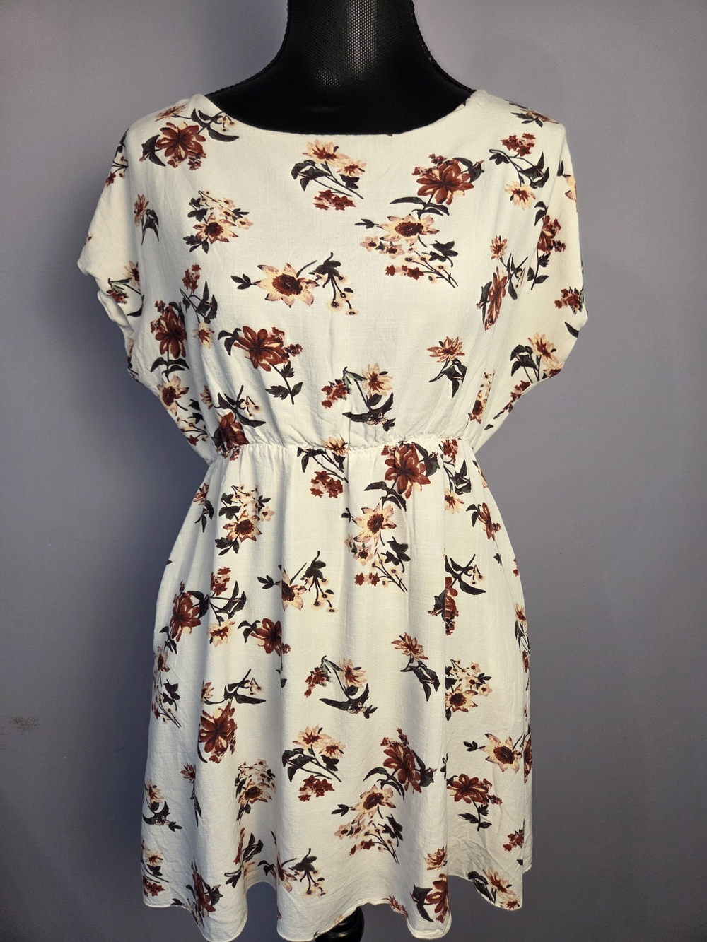 Pink Martini Roxanne White Mini Dress Lined Pockets Boho-style Feminine Small